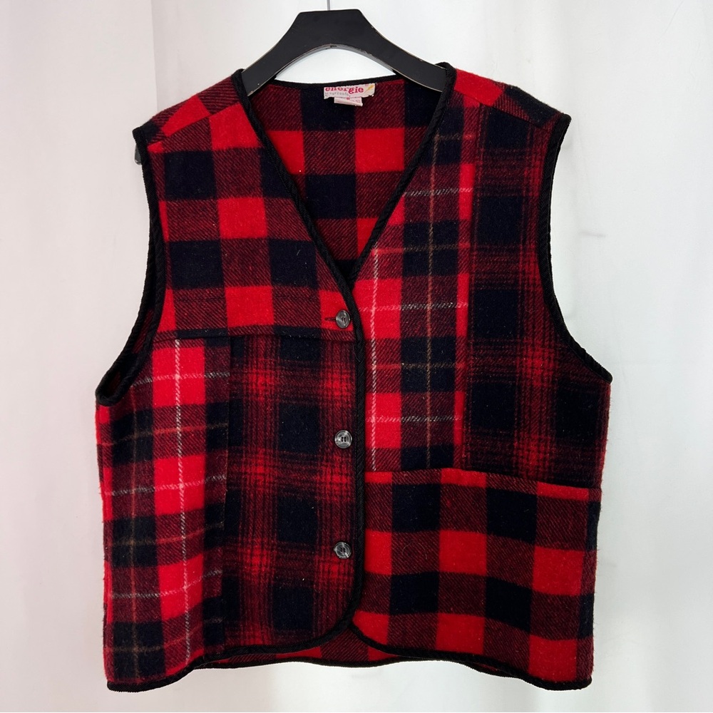 VINTAGE 90s Energie recycled wool grandpa VEST